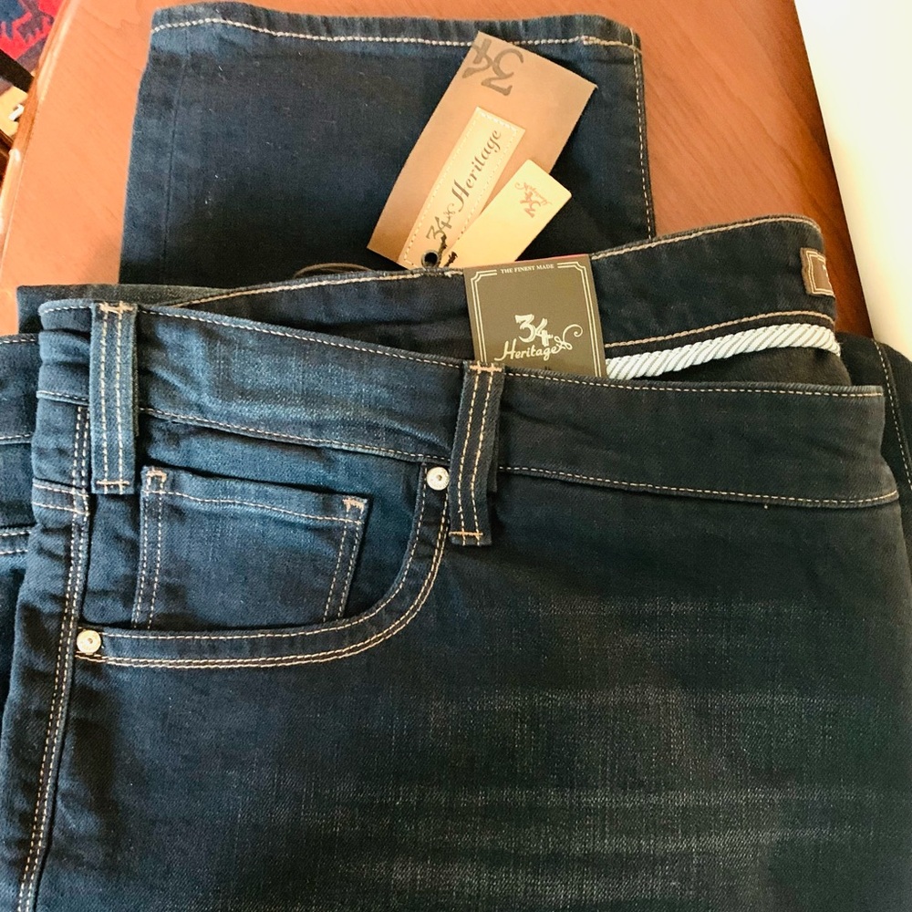 Men’s extra plus size jeans midrise straight leg navy blue US waist 52 length 34